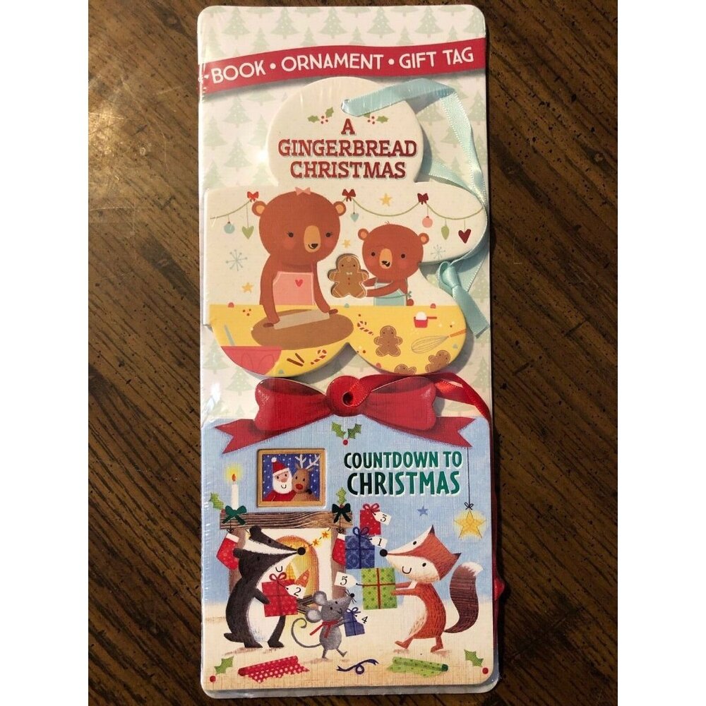 2 Book Ornament Present Gift Tags A Gingerbread Christmas Countdown To Christmas